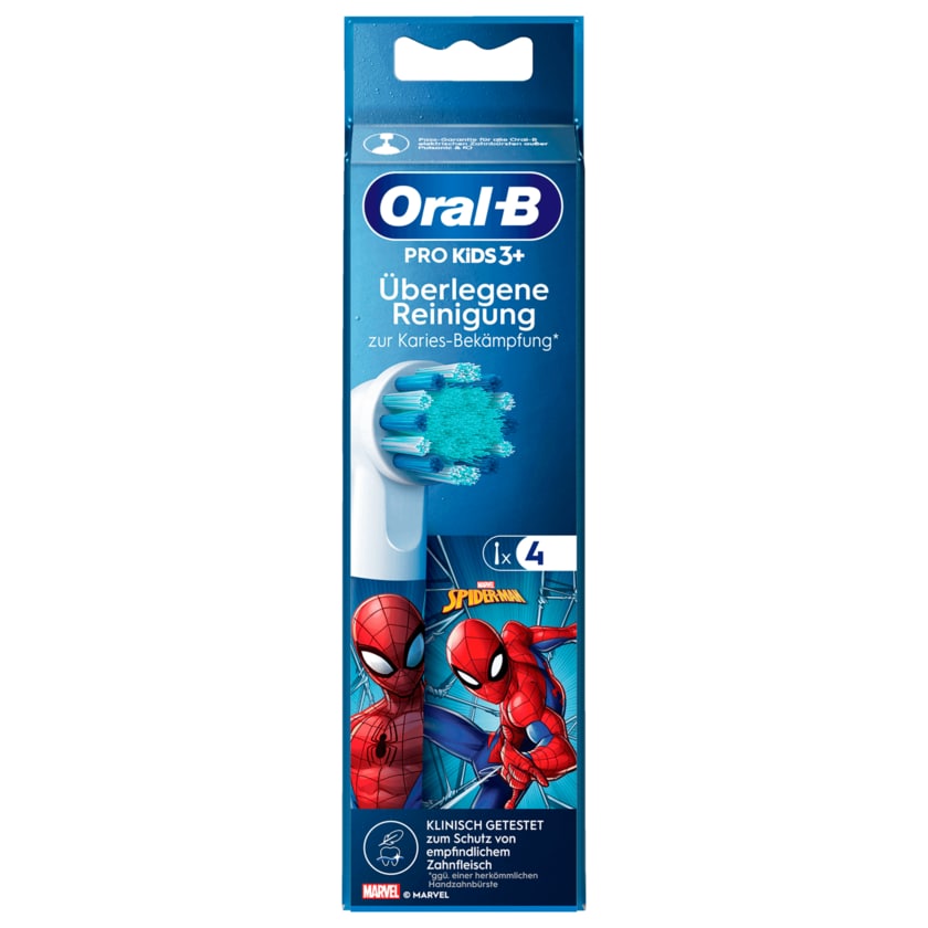 Oral-B Aufsteckbürsten Pro Kids 3+ Marvel Spiderman 4 Stück
